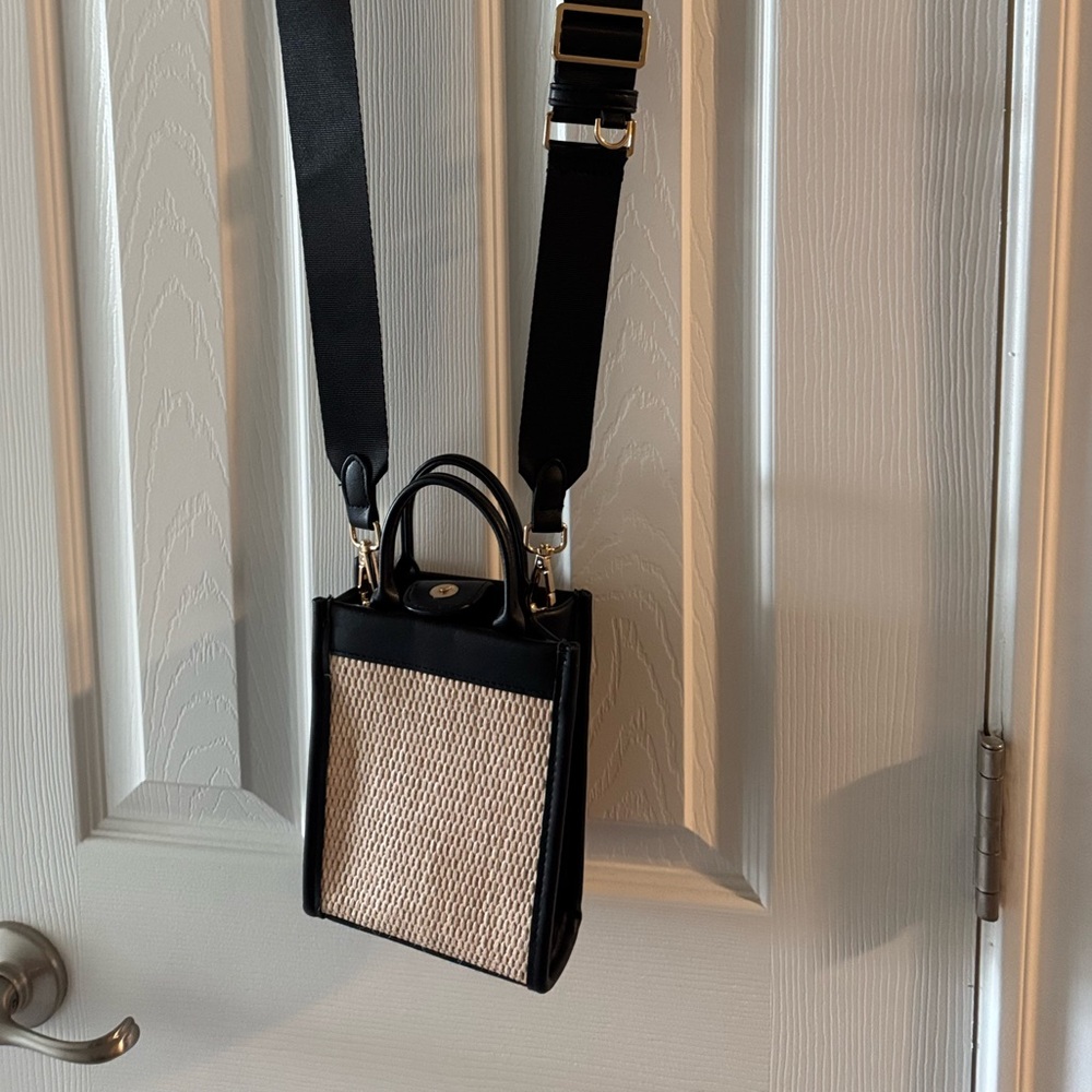 Straw Mini Boxy Tote Handbag - A New Day